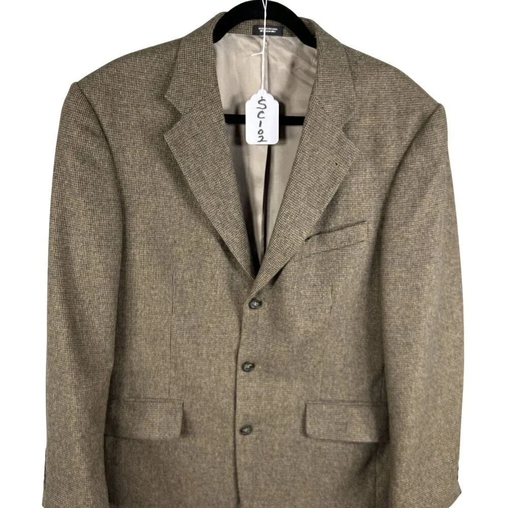 John Ashford Mens 41R Brown Soft Wool Camelhair Blend Tweed Sport Coat Old Money